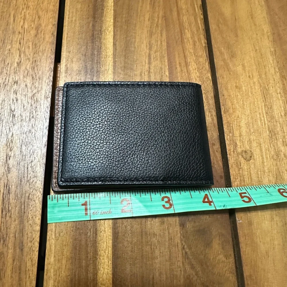 Coach Black Pebbled Leather Card Holder